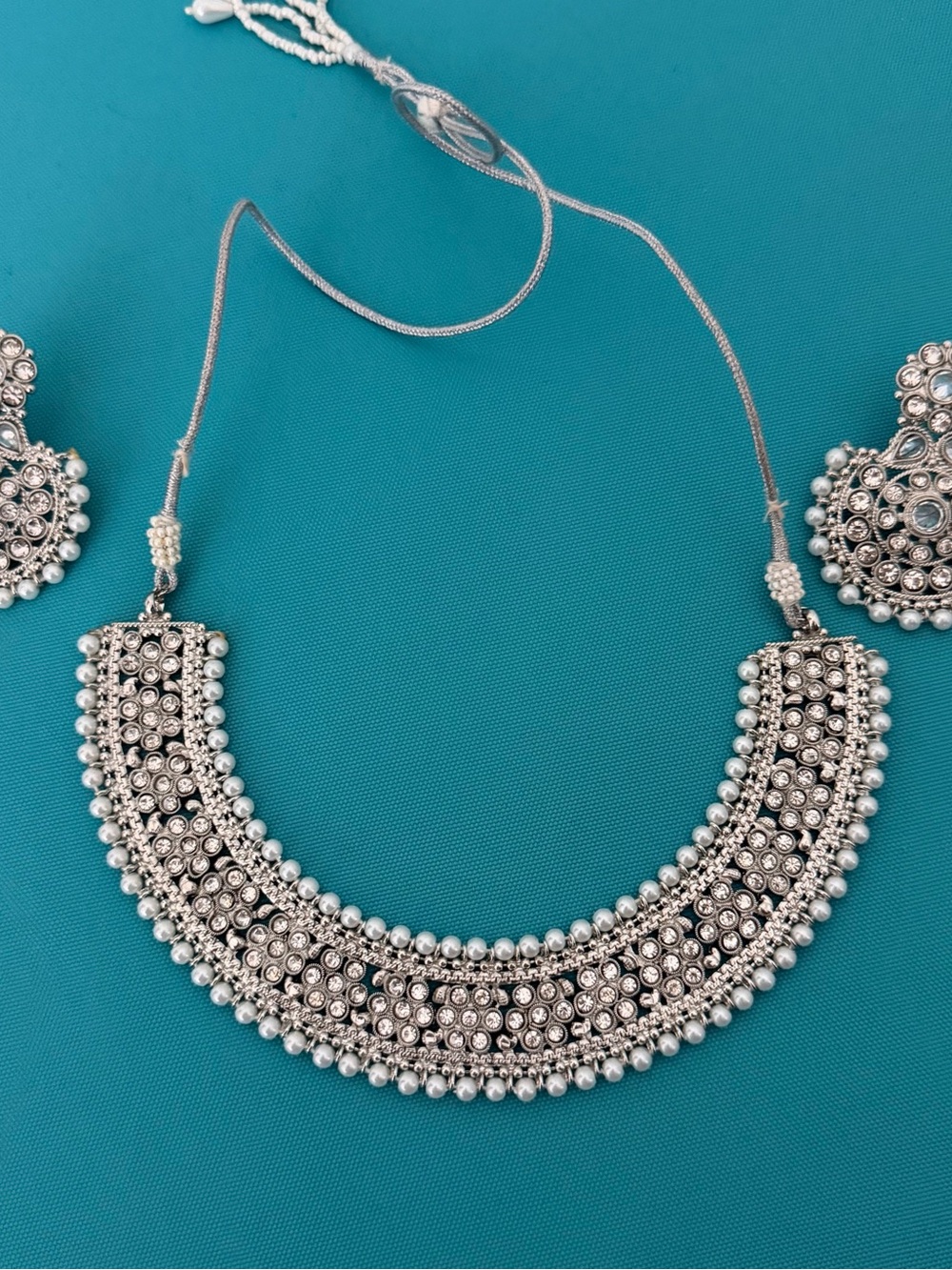 Silver-Tone Layered Statement Necklace - Elegant Women Jewelry